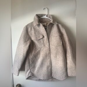 H&M Women's Cream Collared Button Up Jacket OS